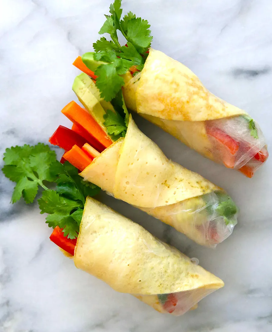 Egg and Vega Rice Paper Rolls - Brown Paper Nutrition